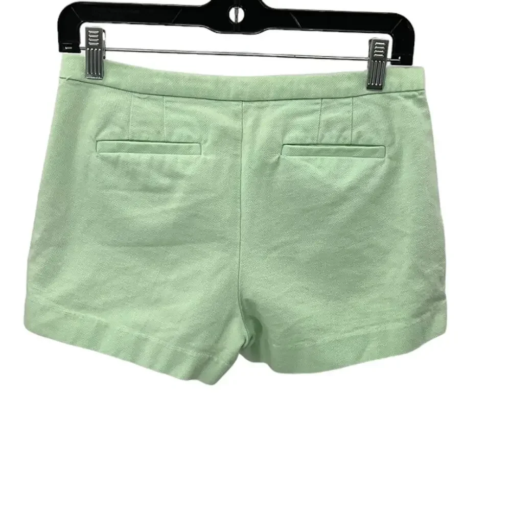 J. Crew Mint Green Pleated Pique Cotton Shorts SZ 0